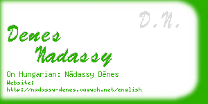 denes nadassy business card