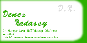denes nadassy business card